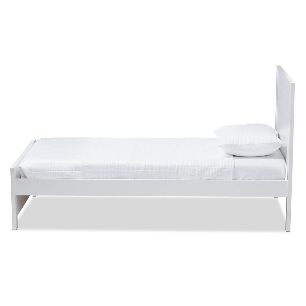 Catalina Modern Classic Mission Style White-Finished Wood Twin Platform Bed FredCo