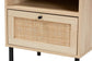 Caterina Mid-Century Modern Transitional Natural Brown Finished Wood and Natural Rattan 1-Door Nightstand FredCo