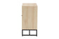 Caterina Mid-Century Modern Transitional Natural Brown Finished Wood and Natural Rattan 2-Door Storage Cabinet FredCo