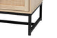 Caterina Mid-Century Modern Transitional Natural Brown Finished Wood and Natural Rattan 2-Door Storage Cabinet FredCo