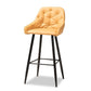 Catherine Modern and Contemporary Tan Faux Leather Upholstered and Black Metal 4-Piece Bar Stool Set FredCo
