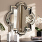 Catia Art Deco Antique Silver Finished Quatrefoil Accent Wall Mirror FredCo
