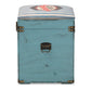 Caye Vintage Striped Fabric Upholstered Light Blue Finished Wood Storage Trunk Ottoman FredCo