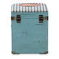 Caye Vintage Striped Fabric Upholstered Light Blue Finished Wood Storage Trunk Ottoman FredCo
