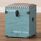 Caye Vintage Striped Fabric Upholstered Light Blue Finished Wood Storage Trunk Ottoman FredCo