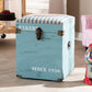 Caye Vintage Striped Fabric Upholstered Light Blue Finished Wood Storage Trunk Ottoman FredCo