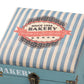 Caye Vintage Striped Fabric Upholstered Light Blue Finished Wood Storage Trunk Ottoman FredCo