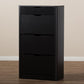 Cayla Modern and Contemporary Black Wood Shoe Cabinet FredCo