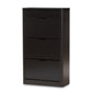 Cayla Modern and Contemporary Black Wood Shoe Cabinet FredCo