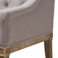 Cedulie French Provincial Beige Fabric Upholstered Whitewashed Oak Lounge Chair FredCo