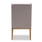 Cedulie French Provincial Beige Fabric Upholstered Whitewashed Oak Lounge Chair FredCo