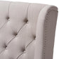 Cedulie French Provincial Beige Fabric Upholstered Whitewashed Oak Lounge Chair FredCo