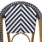 Celie Classic French Indoor and Outdoor Blue and White Bamboo Style Stackable Bistro Dining Chair Set of 2 FredCo