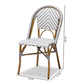 Celie Classic French Indoor and Outdoor Grey and White Bamboo Style Stackable Bistro Dining Chair Set of 2 FredCo