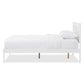 Celine Modern and Contemporary Geometric Pattern White Solid Wood Queen Size Platform Bed FredCo