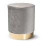 Chaela Contemporary Glam and Luxe Grey Velvet Fabric Upholstered and Gold Finished Metal Ottoman FredCo