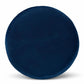 Chaela Contemporary Glam and Luxe Navy Blue Velvet Fabric Upholstered and Gold Finished Metal Ottoman FredCo