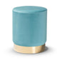 Chaela Contemporary Glam and Luxe Sky Blue Velvet Fabric Upholstered and Gold Finished Metal Ottoman FredCo