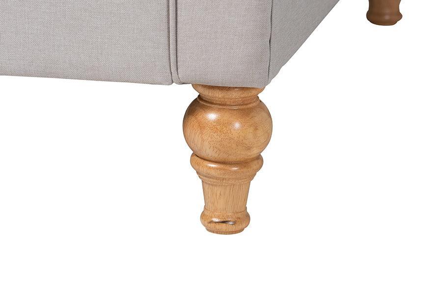 Chaise Classic and Traditional Light Grey Fabric and Natural Brown Finished Wood Twin Size Daybed FredCo