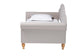 Chaise Classic and Traditional Light Grey Fabric and Natural Brown Finished Wood Twin Size Daybed FredCo