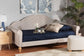 Chaise Classic and Traditional Light Grey Fabric and Natural Brown Finished Wood Twin Size Daybed FredCo