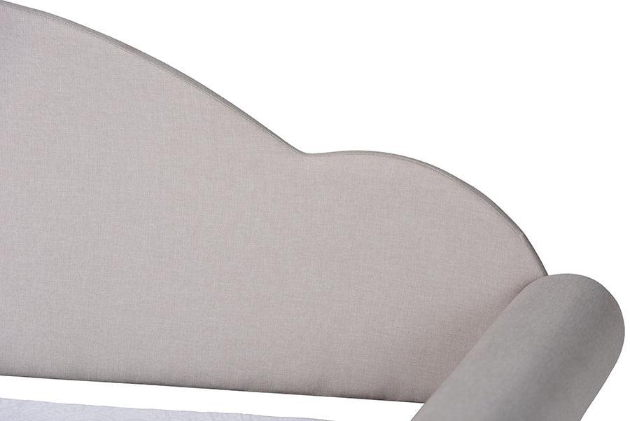 Chaise Classic and Traditional Light Grey Fabric and Natural Brown Finished Wood Twin Size Daybed FredCo
