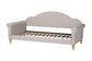 Chaise Classic and Traditional Light Grey Fabric and Natural Brown Finished Wood Twin Size Daybed FredCo