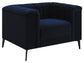 Chalet 3-piece Tuxedo Arm Living Room Set Blue 509211-S3 Coaster FredCo
