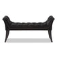 Chandelle Luxe and Contemporary Black Velvet Upholstered Bench FredCo