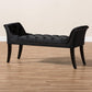 Chandelle Luxe and Contemporary Black Velvet Upholstered Bench FredCo
