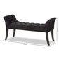 Chandelle Luxe and Contemporary Black Velvet Upholstered Bench FredCo