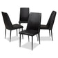 Chandelle Modern and Contemporary Black Faux Leather Upholstered Dining Chair (Set of 4) FredCo