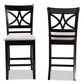 Chandler Modern and Contemporary Grey Fabric Upholstered and Espresso Brown Finished Wood 2-Piece Counter Height Pub Chair Set FredCo