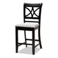 Chandler Modern and Contemporary Grey Fabric Upholstered and Espresso Brown Finished Wood 5-Piece Counter Height Pub Dining Set FredCo