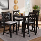 Chandler Modern and Contemporary Grey Fabric Upholstered and Espresso Brown Finished Wood 5-Piece Counter Height Pub Dining Set FredCo
