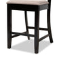 Chandler Modern and Contemporary Sand Fabric Upholstered and Espresso Brown Finished Wood 5-Piece Counter Height Pub Dining Set FredCo