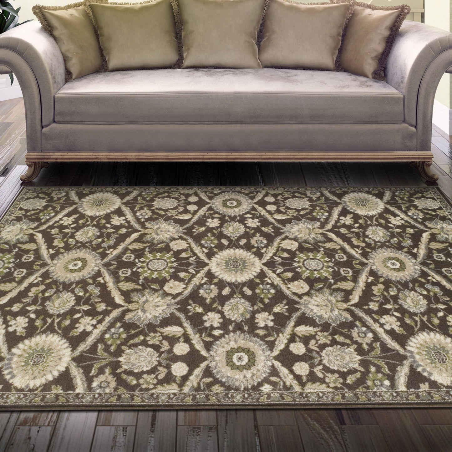 Chandler Vintage Transitional Floral Damask Rug FredCo