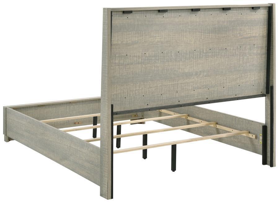 Channing Rectangular Bedroom Set Rough Sawn Grey Oak Coaster Eastern King, 4 Piece FredCo