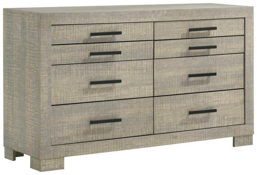 Channing Rectangular Bedroom Set Rough Sawn Grey Oak Coaster Eastern King, 5 Piece FredCo