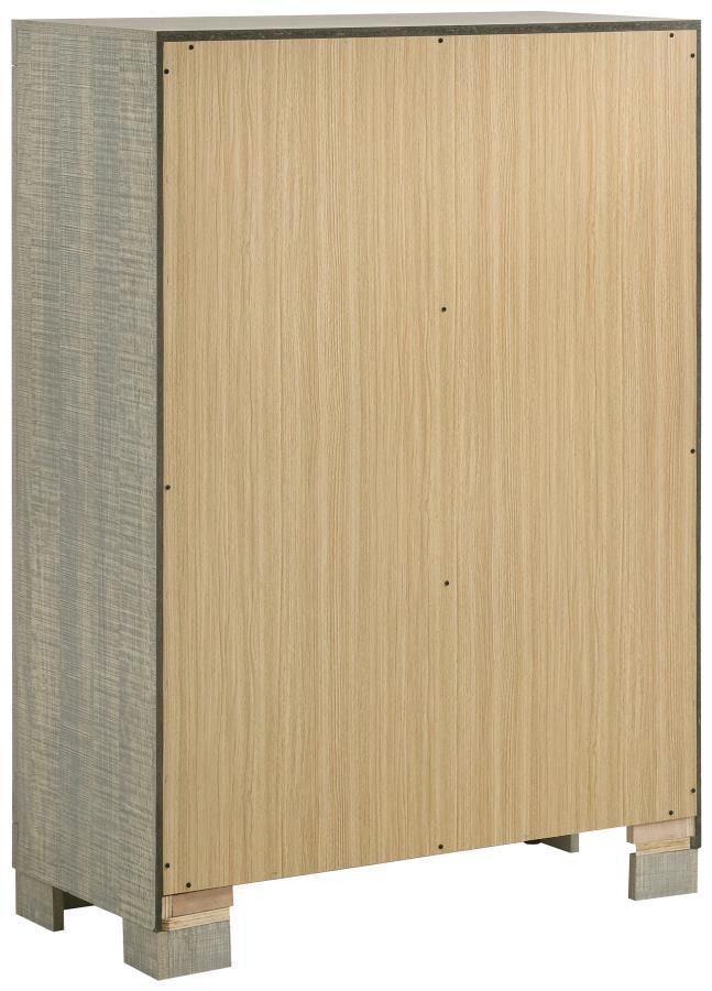 Channing Rectangular Bedroom Set Rough Sawn Grey Oak Coaster Eastern King, 5 Piece FredCo