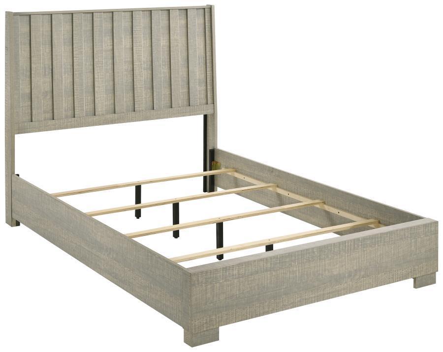 Channing Rectangular Bedroom Set Rough Sawn Grey Oak Coaster Queen, 5 Piece FredCo