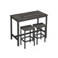 Charcoal Gray Bar Table with 2 Bar Stools FredCo