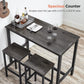 Charcoal Gray Bar Table with 2 Bar Stools FredCo