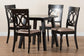 Charlottle Modern Beige Fabric and Dark Brown Finished Wood 5-Piece Dining Set FredCo