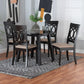 Charlottle Modern Beige Fabric and Dark Brown Finished Wood 5-Piece Dining Set FredCo