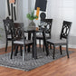 Charlottle Modern Grey Fabric and Dark Brown Finished Wood 5-Piece Dining Set FredCo
