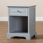Chase Modern Transitional Light Grey Finished 1-Drawer Wood Nightstand FredCo