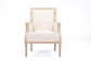 Chavanon Wood & Light Beige Linen Traditional French Accent Chair FredCo