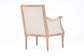 Chavanon Wood & Light Beige Linen Traditional French Accent Chair FredCo