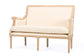 Chavanon Wood & Light Beige Linen Traditional French Loveseat FredCo
